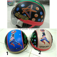 Helm Anak Lucu Retro Kulit Captain America Sincan HA8V