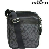 JUAL TAS COACH MEN SIGNATURE BLACK CHARCOAL ORIGINAL ASLI
