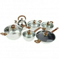 Jual Vicenza V-812 Panci Set Stainless Steel Tutup Kaca - Cookware V812 Murah
