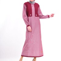 Gamis Nibras Cantik Busana Muslim NB 95 maroon