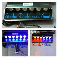 Lampu Led Variasi Untuk Mobil Strobo Dashboard 6watt Lensa Merah Biru