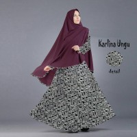 Jual BAJU BUSANA MUSLIM GAMIS KARLINA SYAR'I HITAM JILBAB INSTAN NO PAD Murah