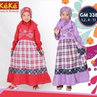 Baju Muslim Keke GM 338 Gamis Anak Katun Cantik Lucu