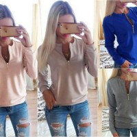 908021 BAJU BLOUSE CASUAL BERSHKA FOREVER 21 WANITA IMPORT DUAL ZIPPER