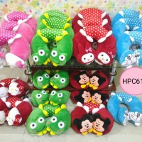 Jual bantal leher doraemon hello kitty kepala dua yelvo Murah