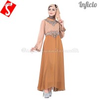 Baju Muslim Wanita Gamis Vintage Hycone Coklat SNSS715| Limited