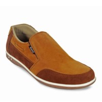 Jual Sepatu Kulit Casual Pria Slip on Sneakers kets Leather cibaduyut fs668 Murah