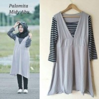 PALOMITA MIDI GREY GROSIR BAJU HIJAB MUSLIM MURAH SURABAYA