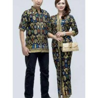 Batik Sarimbit 040 PJ HITAM Batik couple pria wanita setelan modern