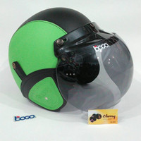 Jual Helm Retro Bogo Hijau Muda/ Lime Hitam Kaca Bogo A AJPJ Murah