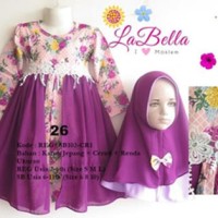 Baju Muslim/Gamis Anak Labella (Usia 7 - 11th) SB102-CR1 Ungu No.26
