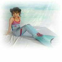 Baju Renang Putri Duyung Mermaidtail Blue Frozen size L 8-10th
