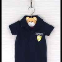 Baju pakaian bayi Laki Cowok biru navy blue polo baby boy jumperFerari