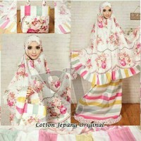 Jual Mukena Shabby Rainbow Mawar Katun Jepang Murah
