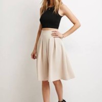 Jual Forever 21 Midi Skirt / Rok Bawahan Krem Murah