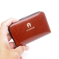 DOMPET KARTU WANITA KECIL PASAR KULIT IMPORT | AIGNER 2020 BROWN