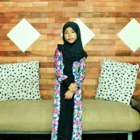 BAJU MUSLIM ANAK PEREMPUAN GAMIS JERSEY MOTIF BUNGA JILBAB