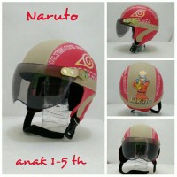 Helm Anak Chip Retro Klasik Naruto Merah Crem