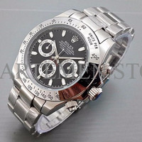 Jam Tangan Pria / Cowo Rolex Daytona Rantai Silver IA2P