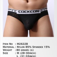 Celana Dalam Pria Cockcon Triangle Mesh Brief M2622B Black