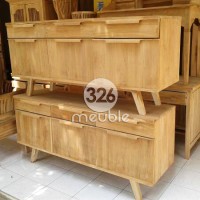 Meja TV Minimalis 3 Laci - Bufet TV Vintage Jati Mebel Jepara