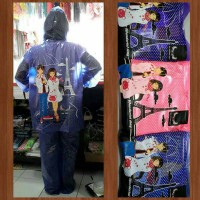 Jual Jas Hujan Jaket Celana Wanita Polkadot Murah