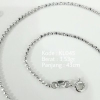 Kalung Biji Lada Polos Wanita KL045 Silver Perak 925 Lapis Emas Putih