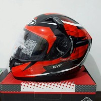 Helm KYT K2 Rider Full Face Double Visor Black Red K2rider