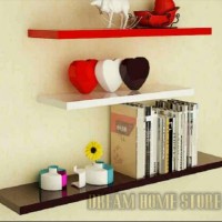 Jual rak floating shelves 1set uk/ 80-60-40 dinding melayang gantung promo Murah