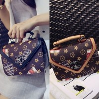 tas selempang chanel flower hitam coklat import