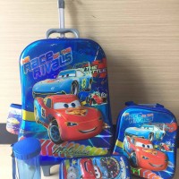 Jual Tas Troli Anak 4 In 1 Mcqueen Cars 6D Murah