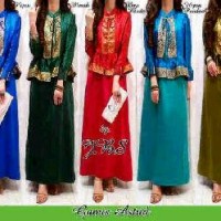 gamis pesta combi cardigan satin
