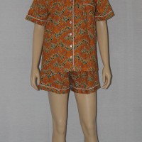 baju tidur/piyama wanita motif batik modern celana seksi kuning
