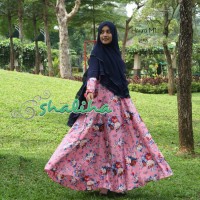 Jual Gamis Shabby Bunga Satin Maxmara Murah