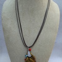 Aksesoris Fashion Perhiasan Kalung Wanita Unik Bulu Burung Halus 70cm
