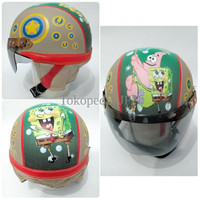 Jual Helm Anak Lucu Motif Spongebob TNTF Murah