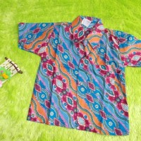 kemeja batik bayi cakra Diagonal biru