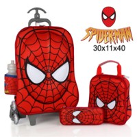 Jual Tas Trolley Mask Spiderman 3D 4 in 1 Set Murah