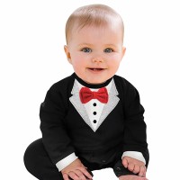 Jual bella Fake Tuxedo Baby Boy Romper - Black Murah