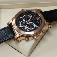 JAM TANGAN PRIA KULIT MONTBLANC CHRONOGRAPH SWASA BLACK