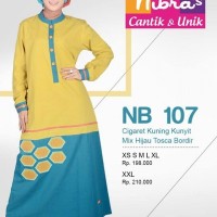 Gamis Nibras NB 105 Cigaret Kuning Kunyit