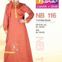 Gamis Nibras Cantik Busana Muslim NB 116 Twill Bata