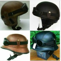 Helm Retro Classic Vespa Chip Nazi Kulit