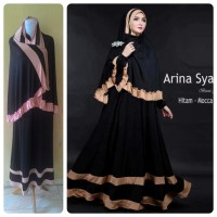 Baju Gamis Terbaru Arina Hitam Mocca (murah/cantik/terlaris/modis)