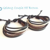 Jual Gelang Karet Pasangan Couple Tali Lucu Unik Keren - Kode 58 Coklat Murah