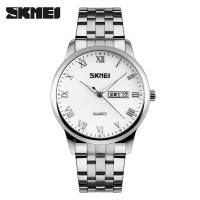 Jam Tangan Pria Skmei tahan air Silver mulus ORIGINAL