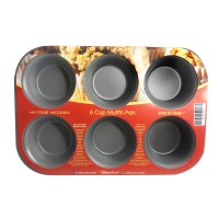Jual Alma Bakeware 6 Cup Mini Muffin Pan - Grey Murah