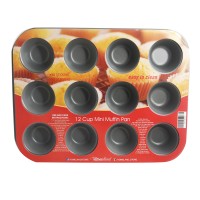 Jual Alma Bakeware 12 Cup Mini Muffin Pan - Grey Murah