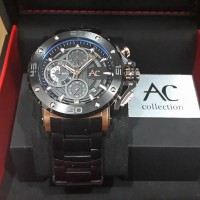 Jam Tangan Alexandre Christie AC 9205 MC Black Rose Gold