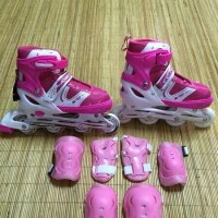 Jual Inline Skate Sol Roda Bajaj Dan Pengaman Pink Murah